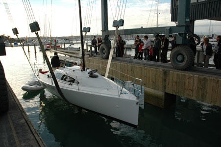 <b>Collateral Damage makes her first acquaintance with the Waitemata</b> © www.sailingblind.org.nz